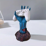Maxbell Berserk Statue Hand God Figurine Resin Sculpture for Table Office Bedroom Blue