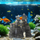 Maxbell Aquarium Castle Decor Medieval Hideouts Cave for Aquarium Reptile Betta Fish