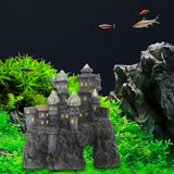 Maxbell Aquarium Castle Decor Medieval Hideouts Cave for Aquarium Reptile Betta Fish