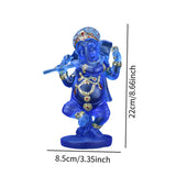 Maxbell Ganesh Figurine Resin Lord Ganesha Sculpture for Meditation Room Blue