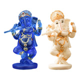 Maxbell Ganesh Figurine Resin Lord Ganesha Sculpture for Meditation Room Blue