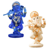 Maxbell Ganesh Figurine Resin Lord Ganesha Sculpture for Meditation Room Blue