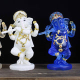 Maxbell Ganesh Figurine Resin Lord Ganesha Sculpture for Meditation Room Blue