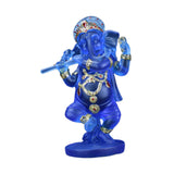 Maxbell Ganesh Figurine Resin Lord Ganesha Sculpture for Meditation Room Blue