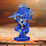 Maxbell Ganesh Figurine Resin Lord Ganesha Sculpture for Meditation Room Blue