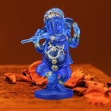 Maxbell Ganesh Figurine Resin Lord Ganesha Sculpture for Meditation Room Blue