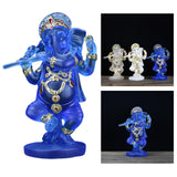 Maxbell Ganesh Figurine Resin Lord Ganesha Sculpture for Meditation Room Blue