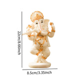 Maxbell Ganesh Figurine Resin Lord Ganesha Sculpture for Meditation Room White