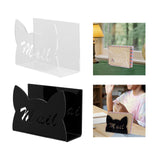 Maxbell Acrylic Mail Holder for Desk Mail Organizer for Notebook Bill Filling Wallet Clear