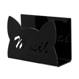 Maxbell Acrylic Mail Holder for Desk Mail Organizer for Notebook Bill Filling Wallet Black