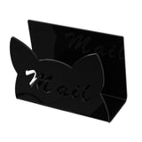 Maxbell Acrylic Mail Holder for Desk Mail Organizer for Notebook Bill Filling Wallet Black