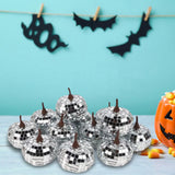 Maxbell 12Pcs Mini Artificial Pumpkins Glitter Ornaments for Party Table Centerpiece