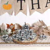 Maxbell 12Pcs Mini Artificial Pumpkins Glitter Ornaments for Party Table Centerpiece