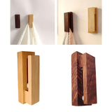 Maxbell Wall Towel Hook Easy Installation Wooden Towel Clip for Laundry Cabinet Door Light Brown
