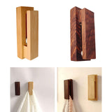 Maxbell Wall Towel Hook Easy Installation Wooden Towel Clip for Laundry Cabinet Door Light Brown