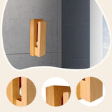 Maxbell Wall Towel Hook Easy Installation Wooden Towel Clip for Laundry Cabinet Door Light Brown