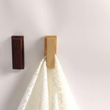 Maxbell Wall Towel Hook Easy Installation Wooden Towel Clip for Laundry Cabinet Door Dark Brown