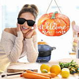 Maxbell Fall Halloween Pumpkin Welcome Sign with Rope Handmade Versatile Door Wreath