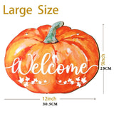Maxbell Fall Halloween Pumpkin Welcome Sign with Rope Handmade Versatile Door Wreath