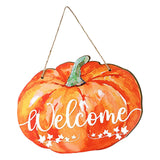 Maxbell Fall Halloween Pumpkin Welcome Sign with Rope Handmade Versatile Door Wreath