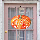 Maxbell Fall Halloween Pumpkin Welcome Sign with Rope Handmade Versatile Door Wreath