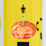 Maxbell Fall Halloween Pumpkin Welcome Sign with Rope Handmade Versatile Door Wreath