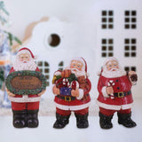 Maxbell Resin Santa Claus Figurine Santa Claus Statue for Home Party Winter Festival A