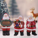Maxbell Resin Santa Claus Figurine Santa Claus Statue for Home Party Winter Festival A