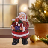 Maxbell Resin Santa Claus Figurine Santa Claus Statue for Home Party Winter Festival B