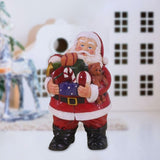 Maxbell Resin Santa Claus Figurine Santa Claus Statue for Home Party Winter Festival B