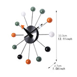 Maxbell Ball Clock in Multicolor Modern Wall Hanging Clock for Kids Room Home Office