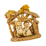 Maxbell Mini Christmas Nativity Figurine Party Ornament Miniature Nativity Scene Set Gold 10x10cm