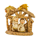 Maxbell Mini Christmas Nativity Figurine Party Ornament Miniature Nativity Scene Set Gold 10x10cm