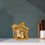 Maxbell Mini Christmas Nativity Figurine Party Ornament Miniature Nativity Scene Set Gold 10x10cm