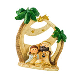 Maxbell Mini Christmas Nativity Figurine Party Ornament Miniature Nativity Scene Set Green 10.49x11.5cm
