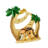 Maxbell Mini Christmas Nativity Figurine Party Ornament Miniature Nativity Scene Set Green 10.49x11.5cm