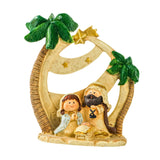 Maxbell Mini Christmas Nativity Figurine Party Ornament Miniature Nativity Scene Set Green 10.49x11.5cm