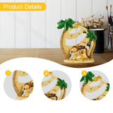 Maxbell Mini Christmas Nativity Figurine Party Ornament Miniature Nativity Scene Set Green 10.49x11.5cm