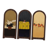 Maxbell Desk Decorative Screen Modern 3 Panel Divider for Shelf Home Decor