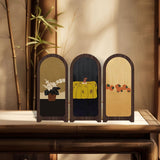 Maxbell Desk Decorative Screen Modern 3 Panel Divider for Shelf Home Decor