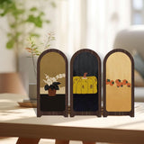 Maxbell Desk Decorative Screen Modern 3 Panel Divider for Shelf Home Decor