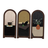 Maxbell Desk Decorative Screen Modern 3 Panel Divider for Shelf Home Decor