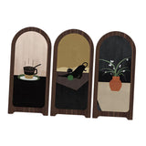 Maxbell Desk Decorative Screen Modern 3 Panel Divider for Shelf Home Decor