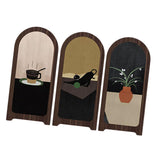 Maxbell Desk Decorative Screen Modern 3 Panel Divider for Shelf Home Decor