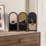 Maxbell Desk Decorative Screen Modern 3 Panel Divider for Shelf Home Decor