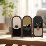 Maxbell Desk Decorative Screen Modern 3 Panel Divider for Shelf Home Decor