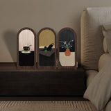 Maxbell Desk Decorative Screen Modern 3 Panel Divider for Shelf Home Decor