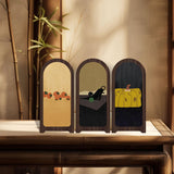 Maxbell Desk Decorative Screen Modern 3 Panel Divider for Shelf Home Decor