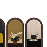 Maxbell Desk Decorative Screen Modern 3 Panel Divider for Shelf Home Decor