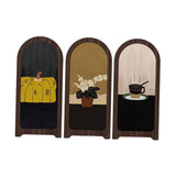 Maxbell Desk Decorative Screen Modern 3 Panel Divider for Shelf Home Decor